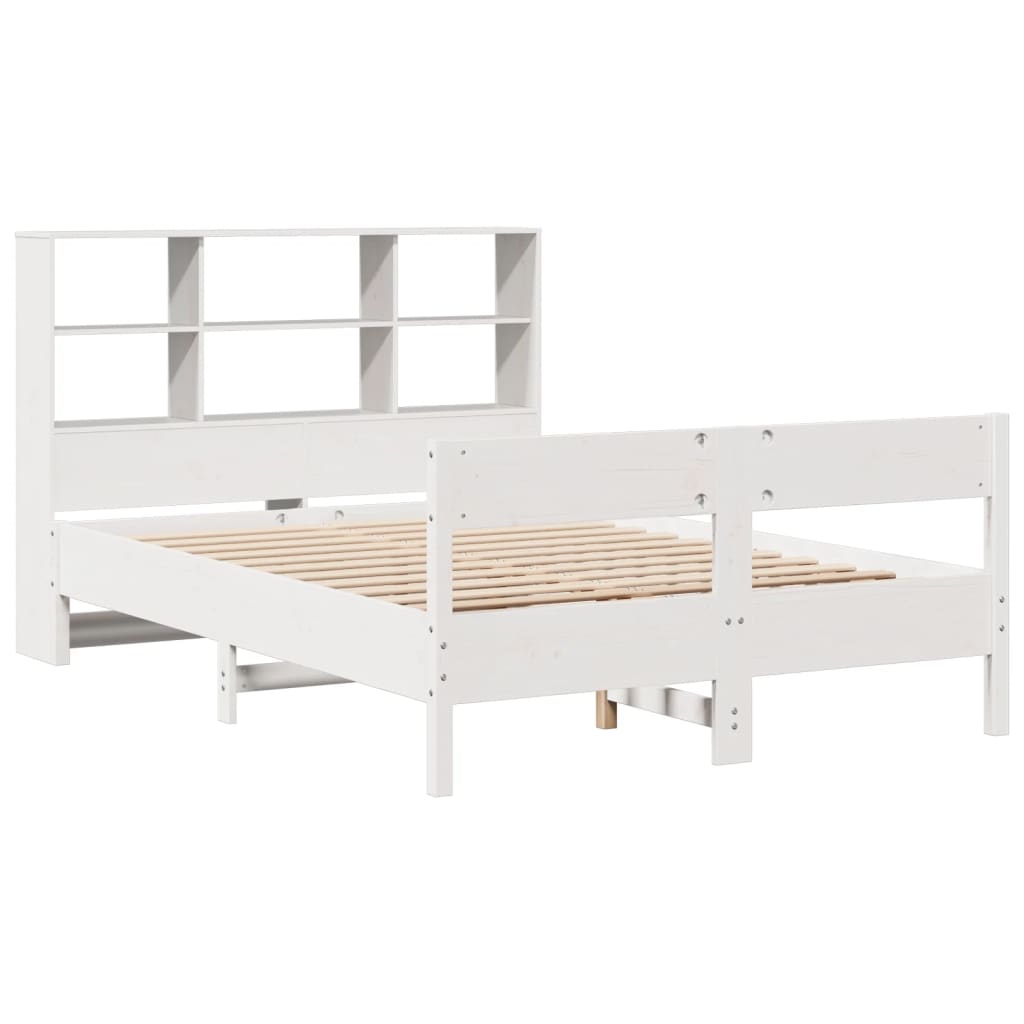 Letto Libreria senza Materasso Bianco 120x200 cm Legno di Pino 3322991