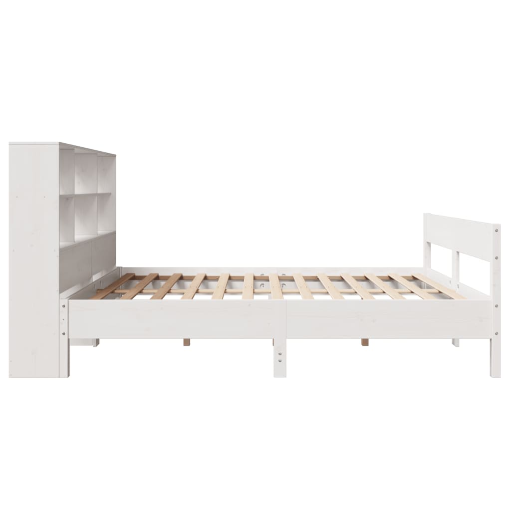 Letto Libreria senza Materasso Bianco 120x200 cm Legno di Pino 3322991