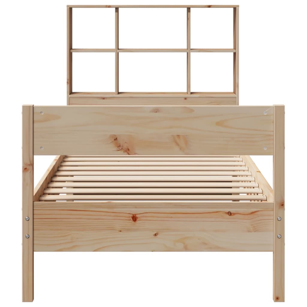 Letto Libreria senza Materasso 90x190 cm Legno Massello Pino 3323008