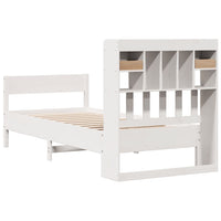 Letto Libreria senza Materasso Bianco 100x200 cm Legno di Pino 3323033