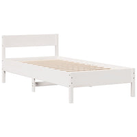 Letto Libreria senza Materasso Bianco 100x200 cm Legno di Pino 3323033