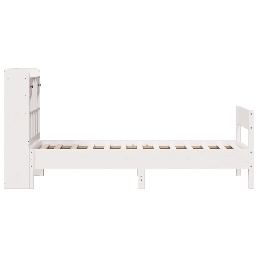 Letto Libreria senza Materasso Bianco 90x190 cm Massello Pino 3323048