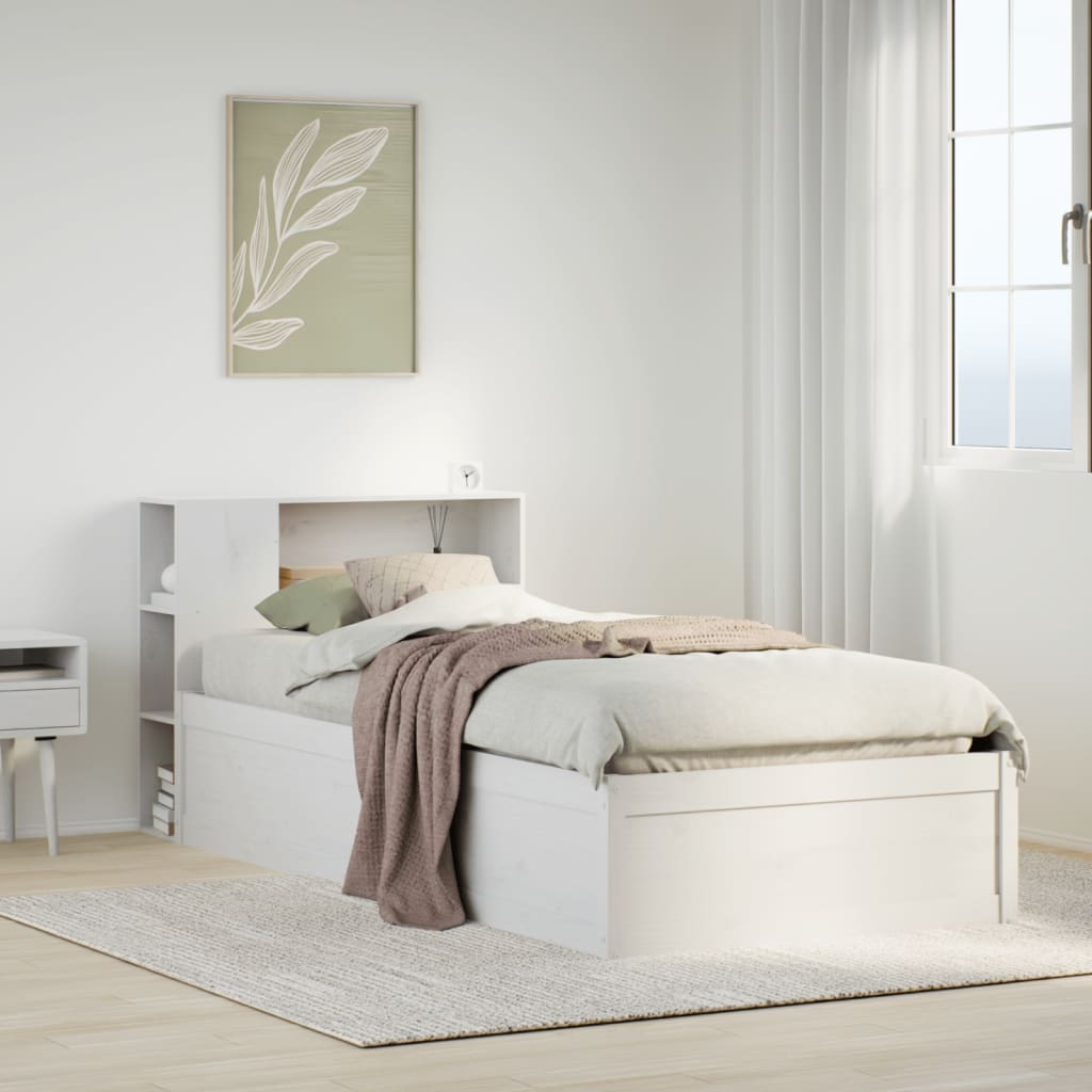 Letto senza Materasso Bianco 90x190 cm in Legno Massello Pino 3323438