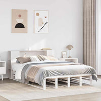 Letto Libreria senza Materasso Bianco 150x200 cm Legno Massello 3323879