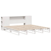 Letto Libreria senza Materasso Bianco 180x200 cm Legno Massello 3323885