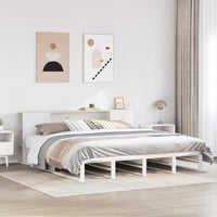 Letto Libreria senza Materasso Bianco 180x200 cm Legno Massello 3323885