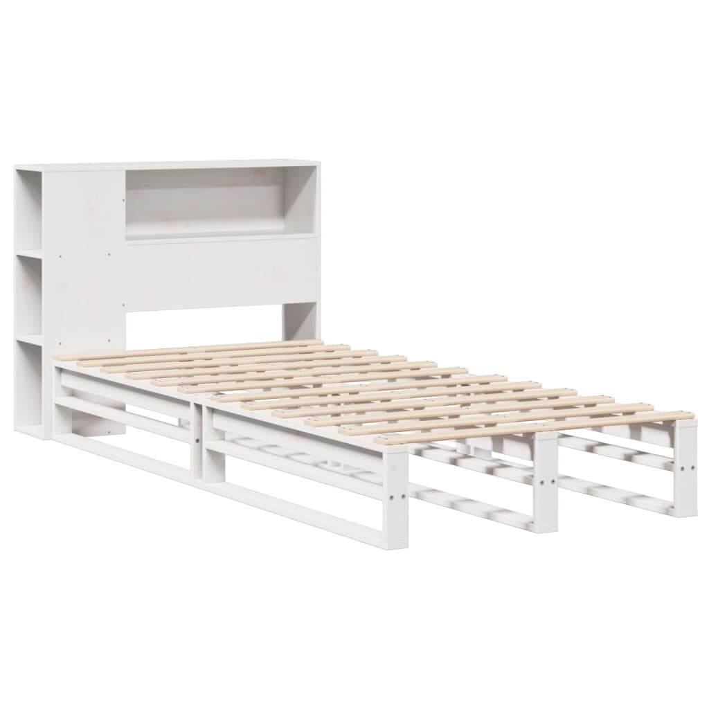 Letto Libreria senza Materasso Bianco 100x200 cm Legno Massello 3323903