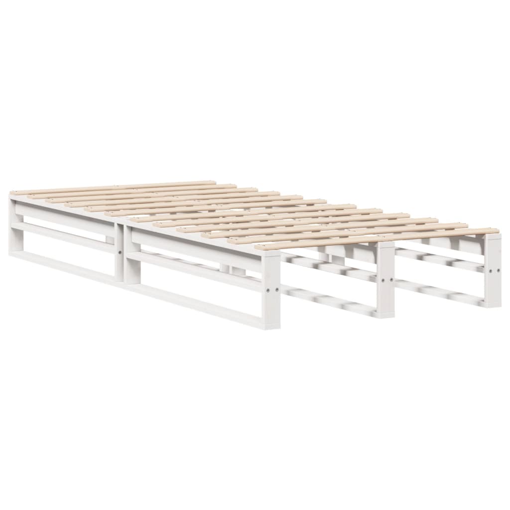 Letto Libreria senza Materasso Bianco 100x200 cm Legno Massello 3323903