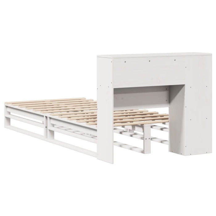 Letto Libreria senza Materasso Bianco 100x200 cm Legno Massello 3323903