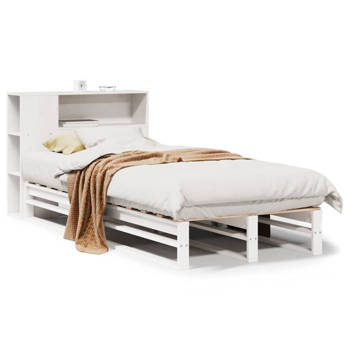 Letto Libreria senza Materasso Bianco 90x190 cm Legno Massello 3323909