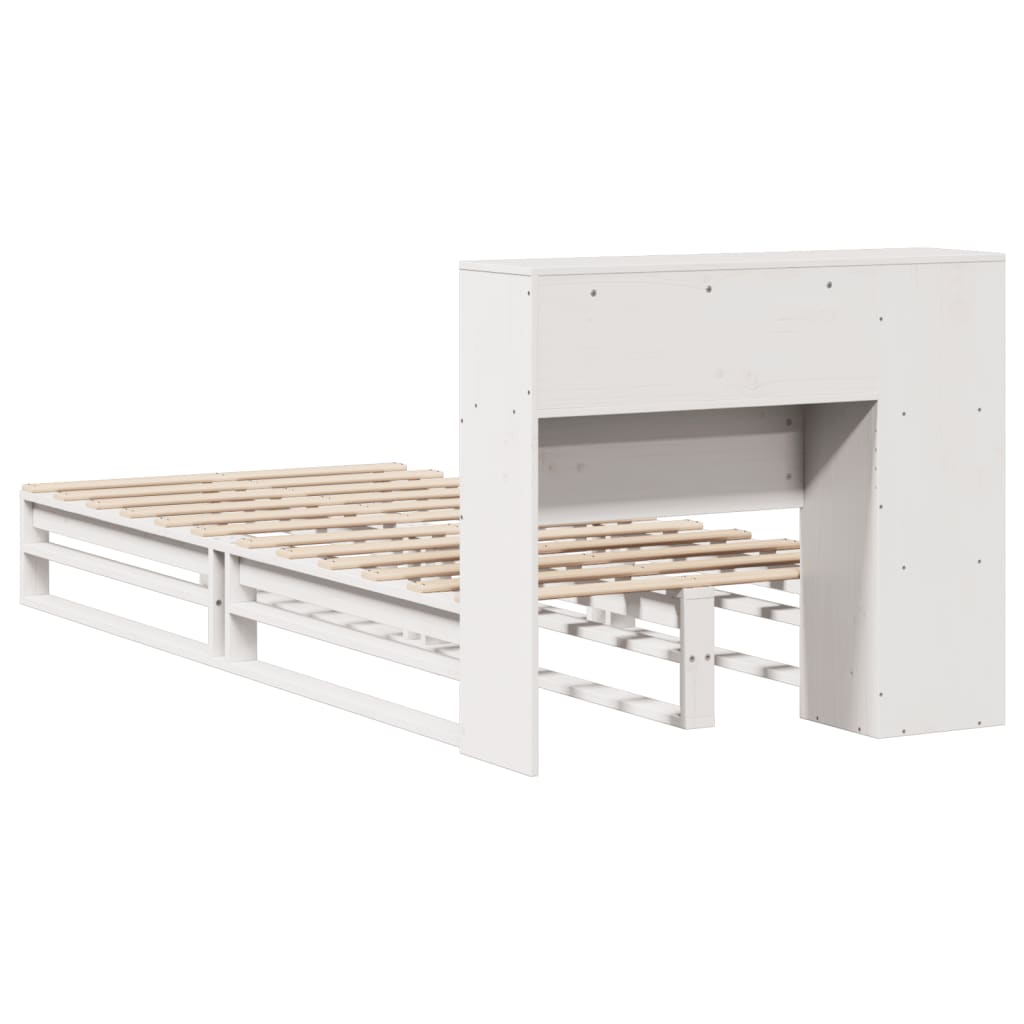 Letto Libreria senza Materasso Bianco 90x190 cm Legno Massello 3323909