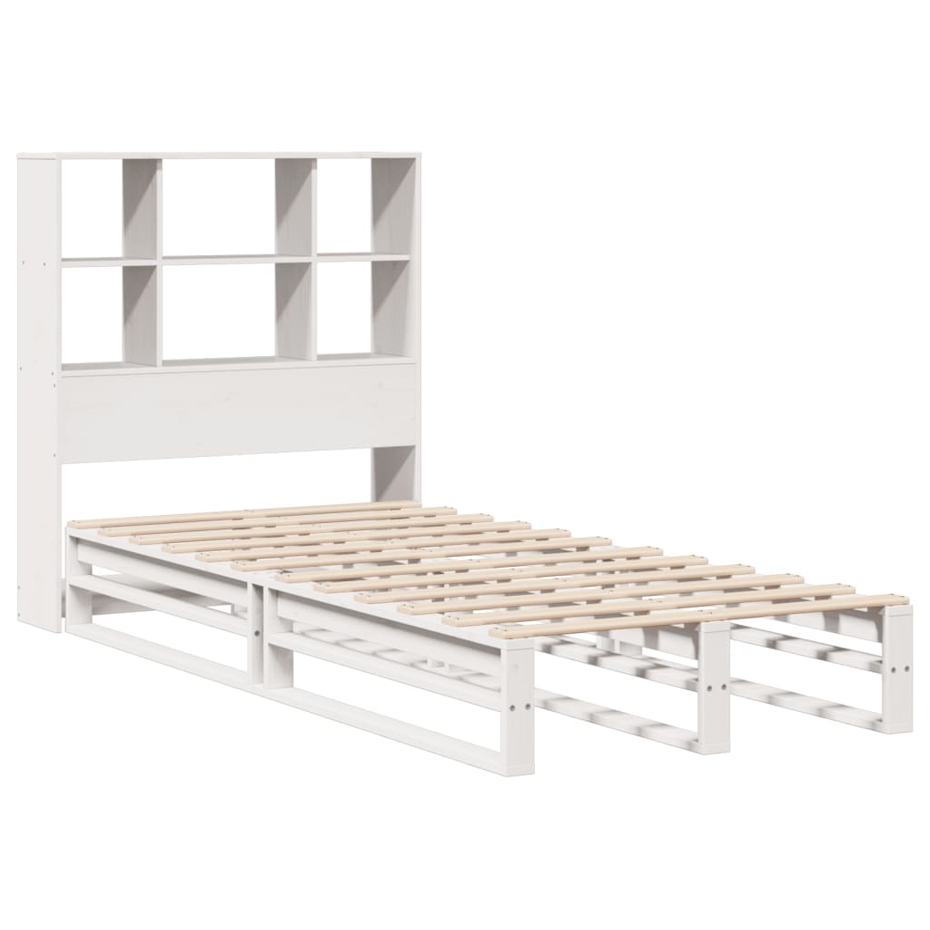 Letto Libreria senza Materasso Bianco 90x200 cm Legno Massello 3323912