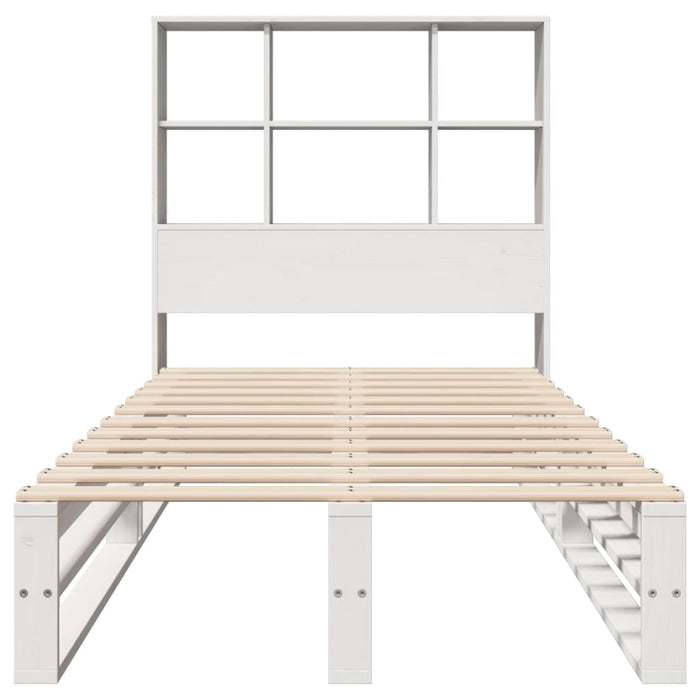 Letto Libreria senza Materasso Bianco 90x200 cm Legno Massello 3323912