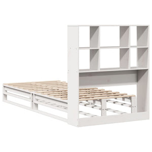 Letto Libreria senza Materasso Bianco 90x200 cm Legno Massello 3323912