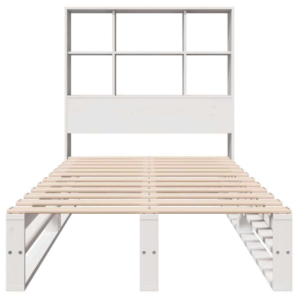 Letto Libreria senza Materasso Bianco 100x200 cm Legno Massello 3323915