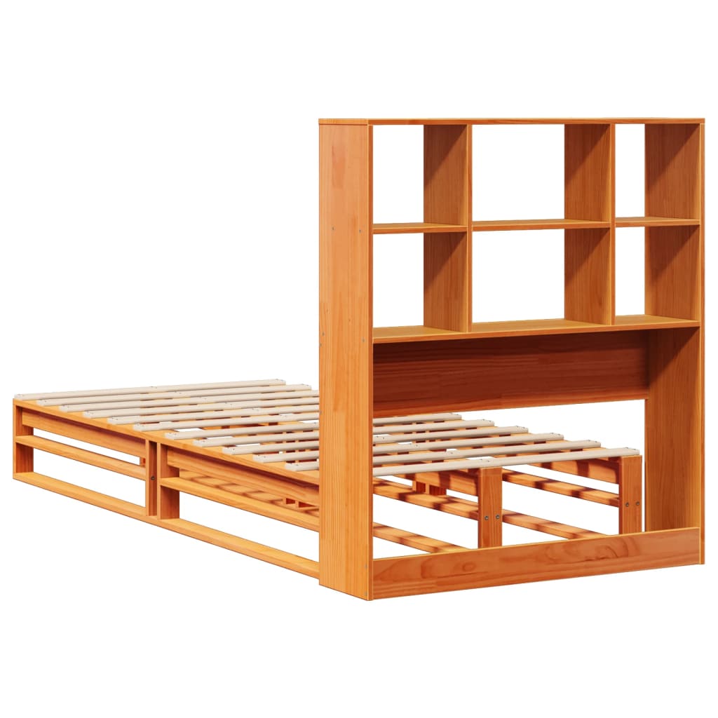 Letto Libreria senza Materasso Marrone Cera 100x200 cm Legno 3323916