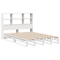 Letto Libreria senza Materasso Bianco 140x200 cm Legno Massello 3323921