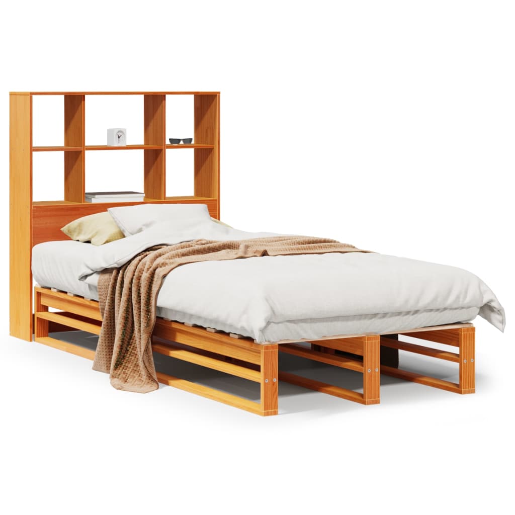 Letto Libreria senza Materasso Marrone Cera 75x190 cm Legno 3323937