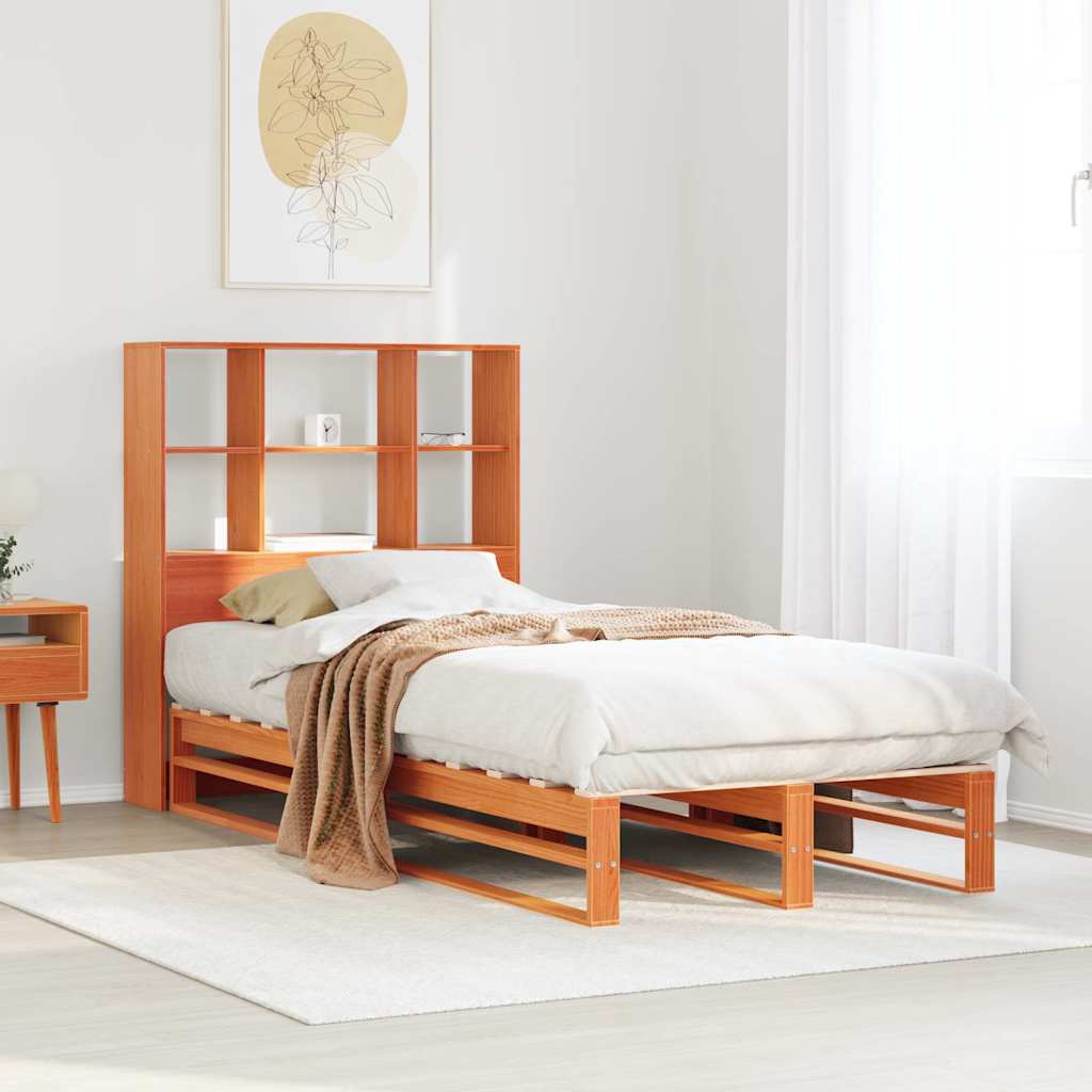 Letto Libreria senza Materasso Marrone Cera 90x190 cm Legno 3323940