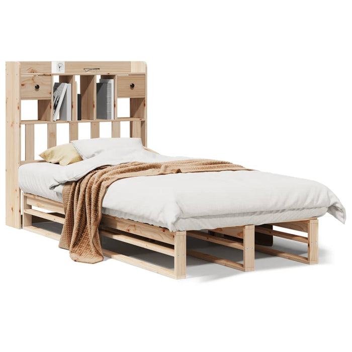 Letto Libreria senza Materasso 90x200 cm Legno Massello Pino 3323950