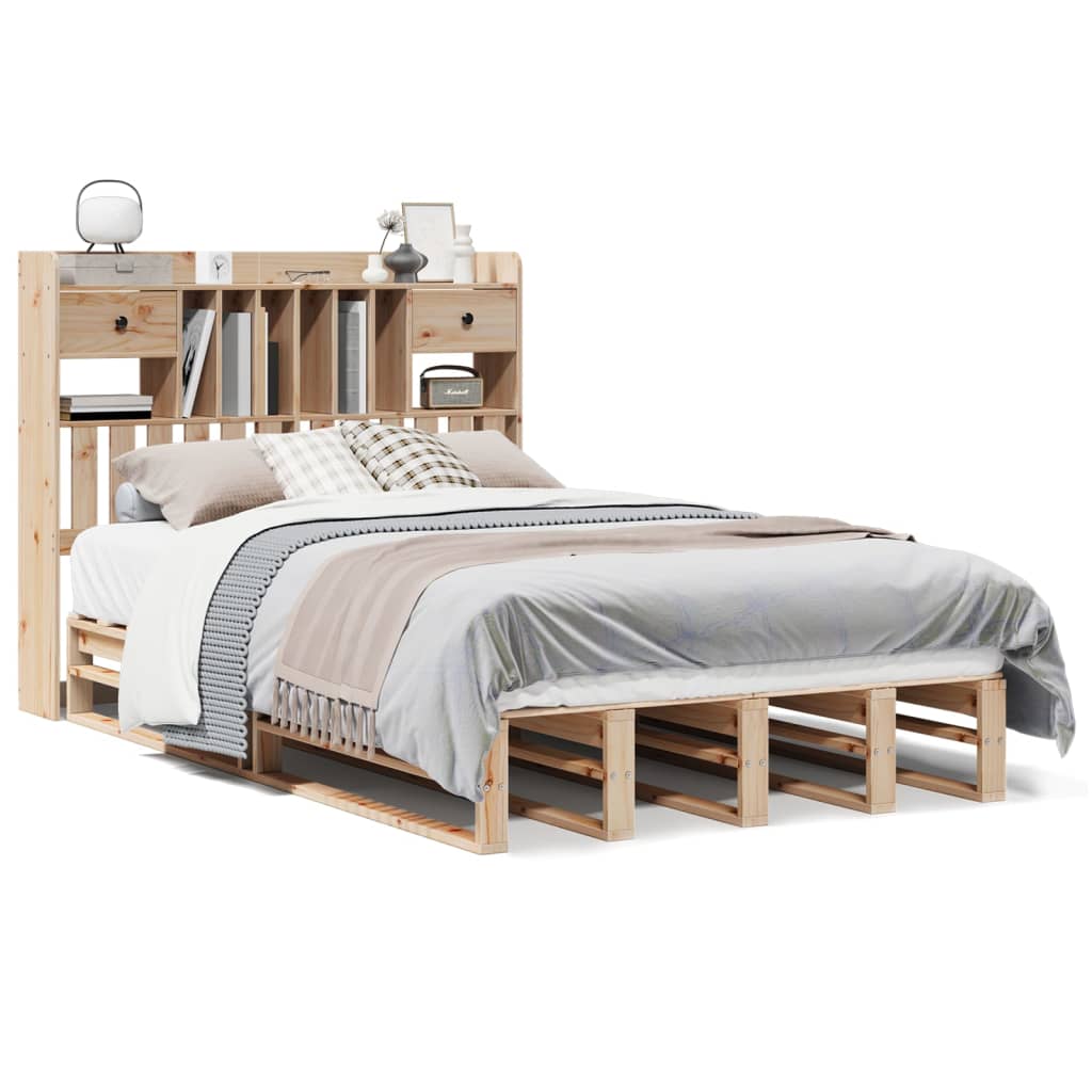 Letto Libreria senza Materasso 120x190cm Legno Massello di Pino 3323980