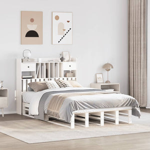 Letto Libreria senza Materasso Bianco 135x190 cm Legno di Pino 3323984