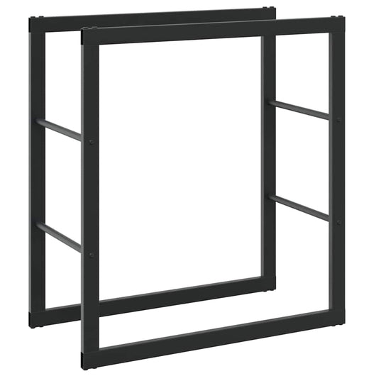 Rastrelliera per Legna da Ardere Nera 55x30x61 cm in Acciaio 4018464