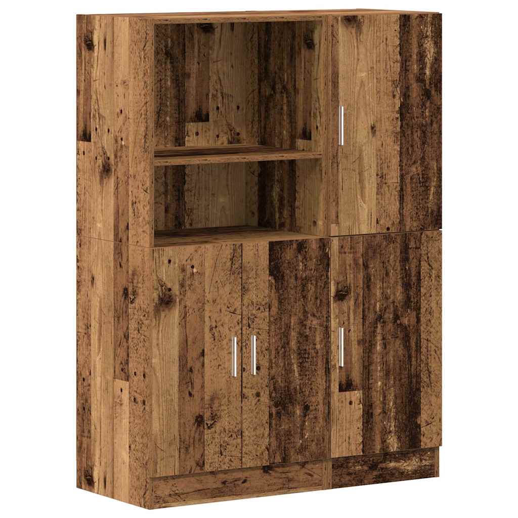 Set di Mobili da Cucina 2 pz Legno Antico in Truciolato 3324149