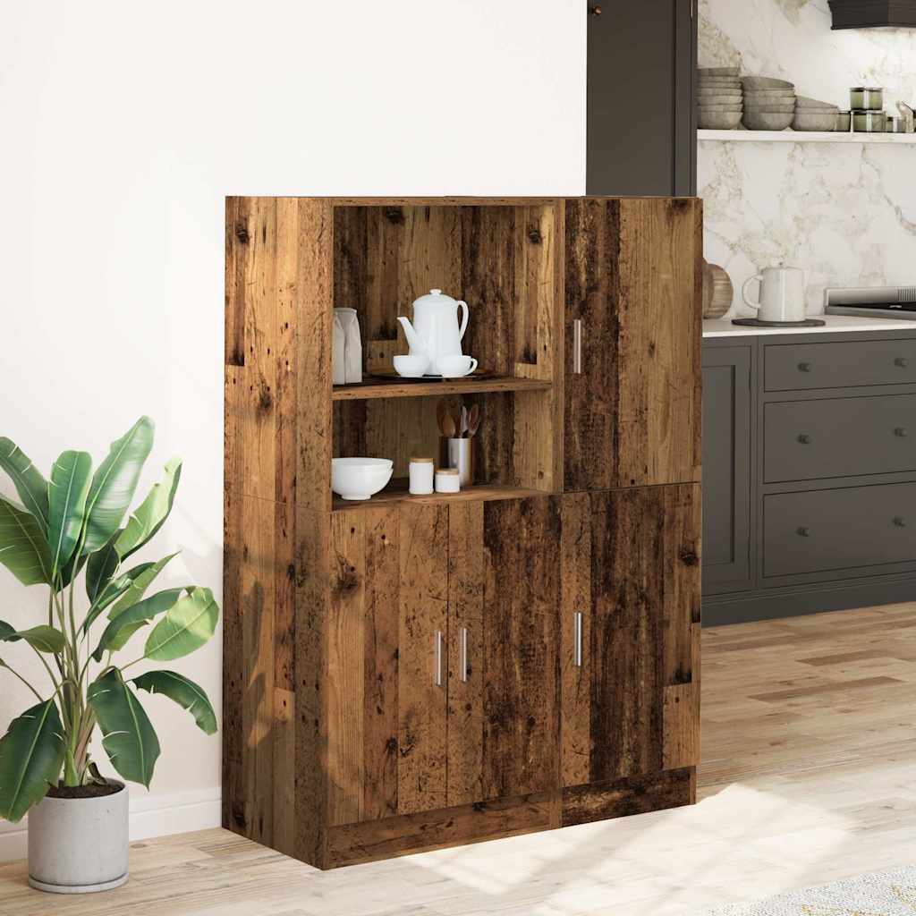 Set di Mobili da Cucina 2 pz Legno Antico in Truciolato 3324149