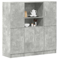 Set di Mobili da Cucina 3 pz Grigio Cemento in Truciolato 3324154