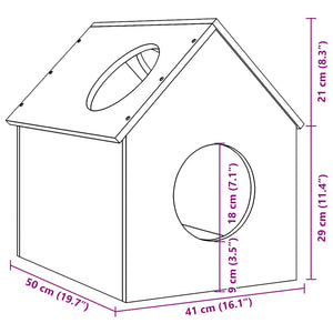 Cuccia per Gatti 41x50x50 cm in Legno Massello di Pino 859295