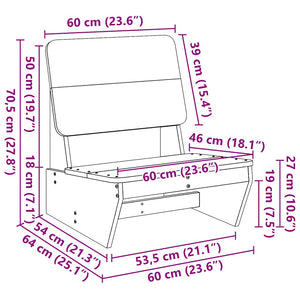 Sedia da Giardino 60x64x70,5 cm in Legno Massello di Pino 859307