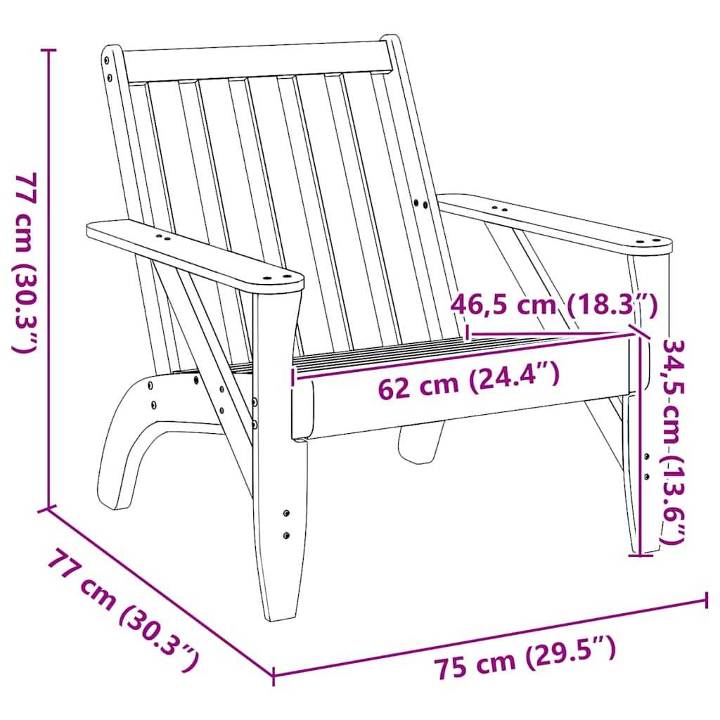 Sedia Adirondack da Giardino in Legno Massello di Douglas 859330