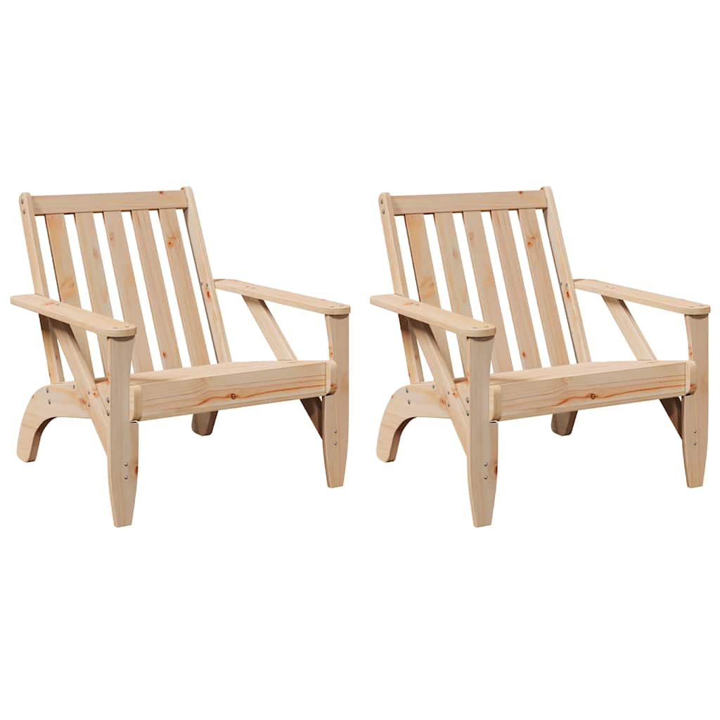 Sedie Adirondack da Giardino 2 pz in Legno Massello di Pino 859332