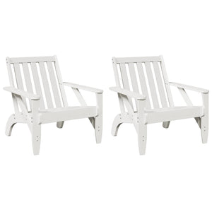 Sedie Adirondack da Giardino 2pz Bianche Legno Massello di Pino 859333