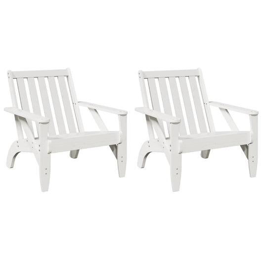 Sedie Adirondack da Giardino 2pz Bianche Legno Massello di Pino 859333