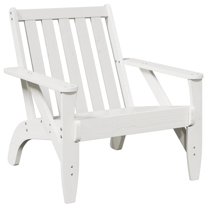 Sedie Adirondack da Giardino 2pz Bianche Legno Massello di Pino 859333