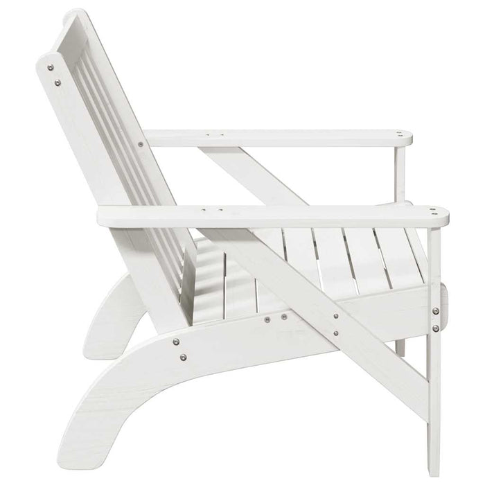 Sedie Adirondack da Giardino 2pz Bianche Legno Massello di Pino 859333