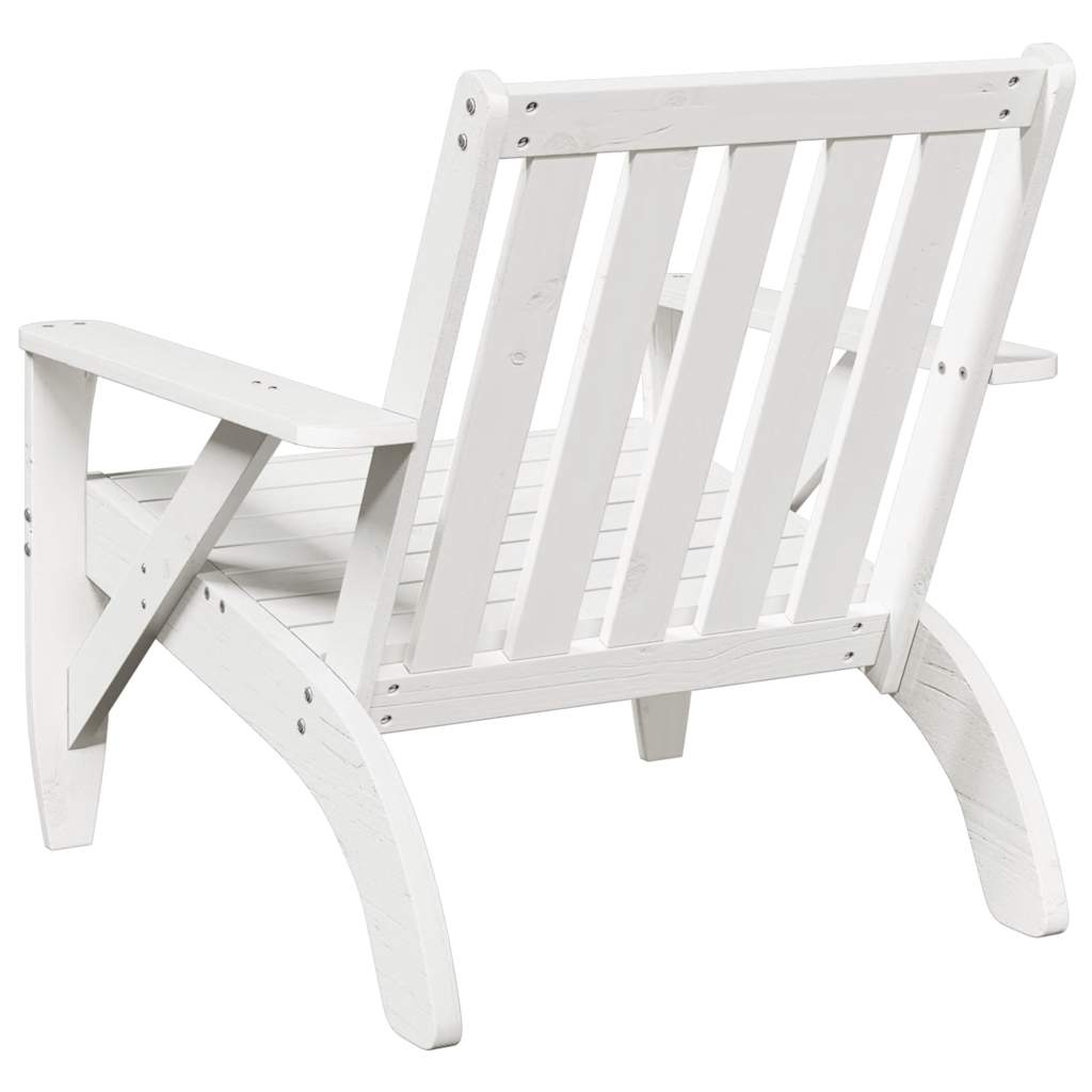 Sedie Adirondack da Giardino 2pz Bianche Legno Massello di Pino 859333