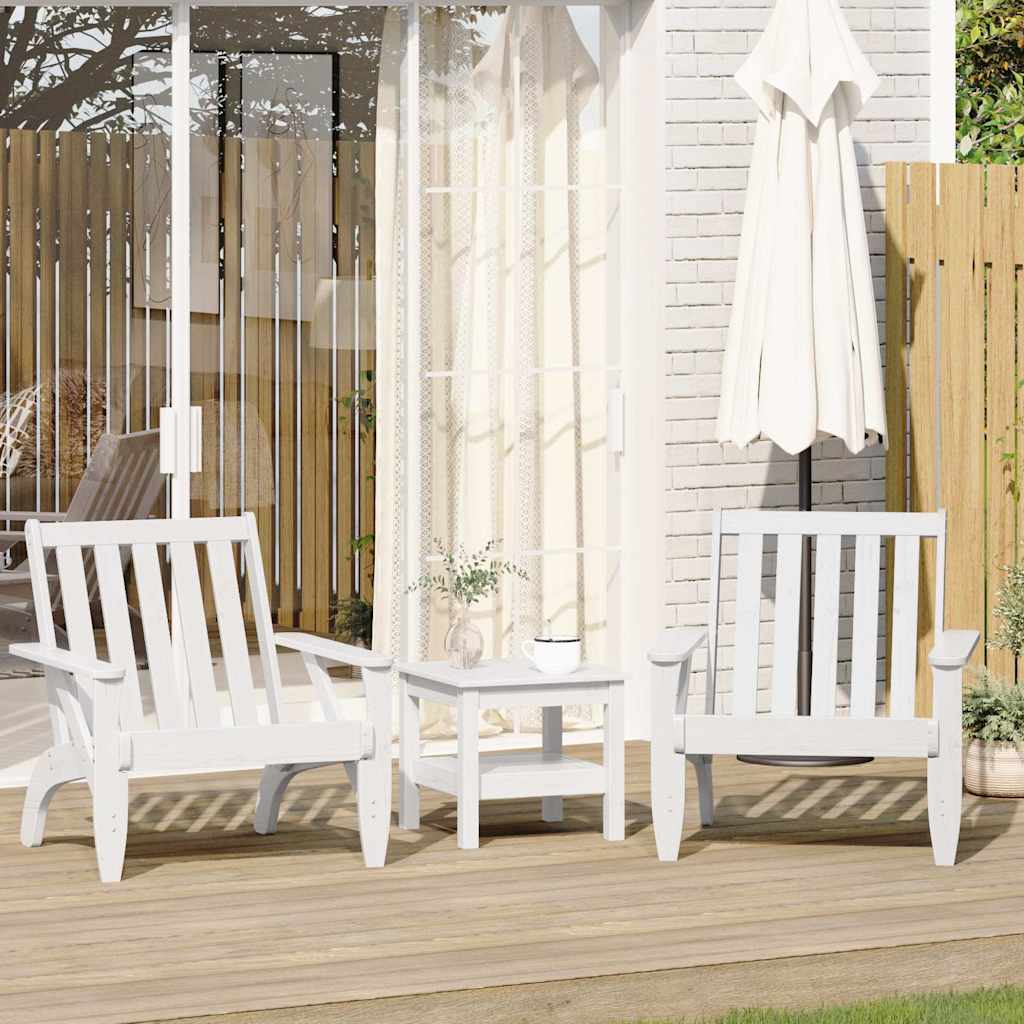 Sedie Adirondack da Giardino 2pz Bianche Legno Massello di Pino 859333