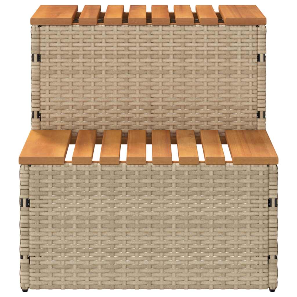 Bordo per Vasca Idromassaggio Beige Polyrattan&Massello Acacia 4103942