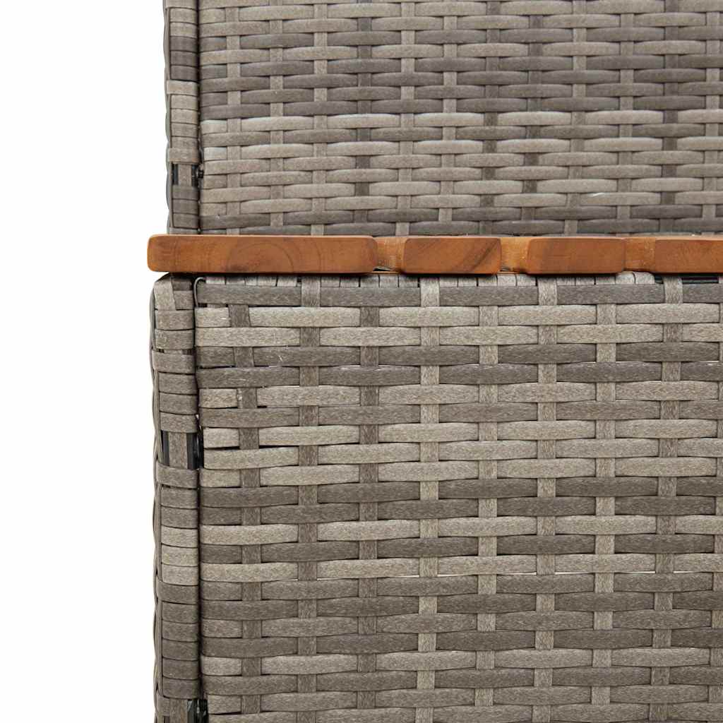 Bordo per Vasca Idromassaggio Grigio Polyrattan&Massello Acacia 4103945