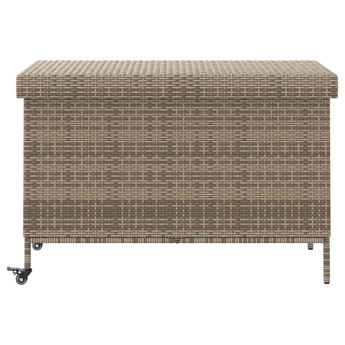 Contenitore da Giardino con Ruote Grigio 110x55x73cm Polyrattan 4103828