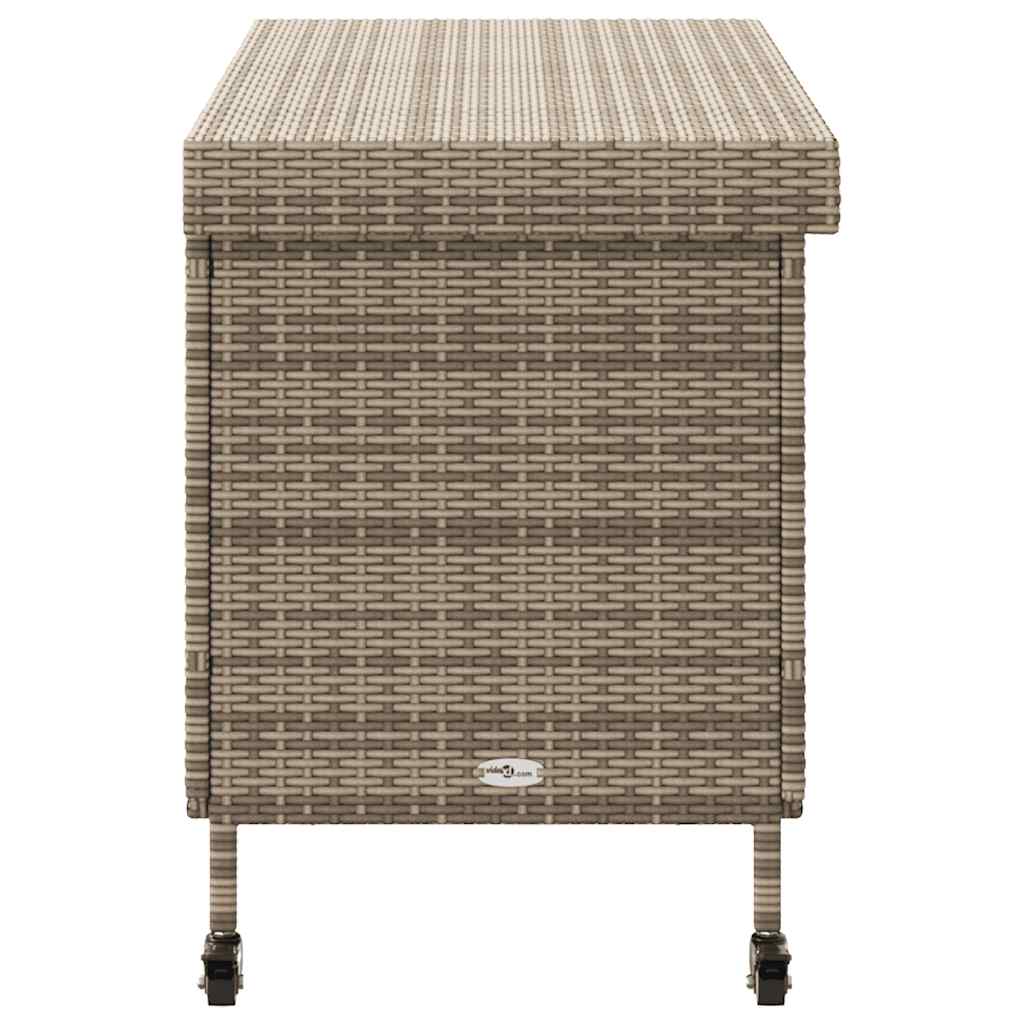 Contenitore da Giardino con Ruote Grigio 110x55x73cm Polyrattan 4103828