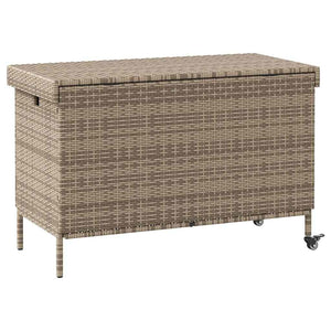 Contenitore da Giardino con Ruote Grigio 110x55x73cm Polyrattan 4103828