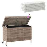 Contenitore da Giardino con Ruote Grigio 110x55x73cm Polyrattan 4103828