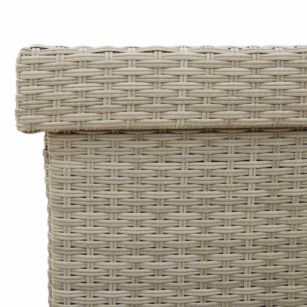 Contenitore da Giardino con Ruote Grigio Chiaro Polyrattan 4103830