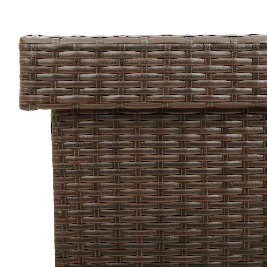 Contenitore da Giardino con Ruote Marrone Polyrattan 4103832