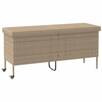 Contenitore da Giardino con Ruote Beige 160x55x75 cm Polyrattan 4103834