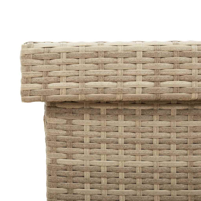 Contenitore da Giardino con Ruote Beige 160x55x75 cm Polyrattan 4103834